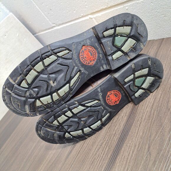 Justin Stampede Men's Western Work Boots Size 8.5D Brown And Tan Leather Cowboy - Picture 7 of 10